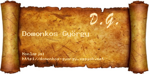 Domonkos György névjegykártya