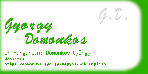 gyorgy domonkos business card